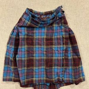 Plaid Kids Skirt in Blue and Red